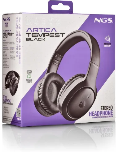 NGS Artica Tempest Black Auriculares Bluetooth micrófono