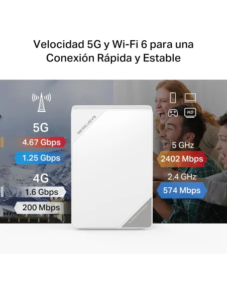 Mercusys MB520-5G (V1) router 5G Nano SIM Wi-Fi 6 2.5GbE