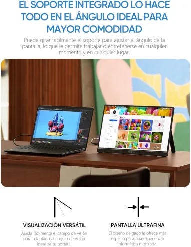 Arzopa A1 monitor portátil Ligero 15,6" FHD IPS USB-C gris