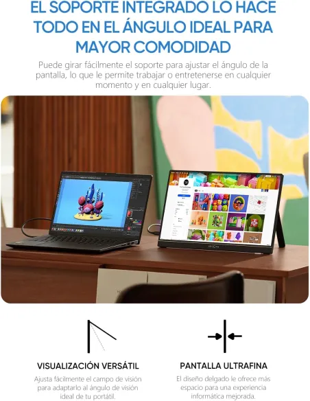 Arzopa A1 monitor portátil Ligero 15,6" FHD IPS USB-C gris