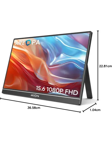 Arzopa A1 monitor portátil Ligero 15,6" FHD IPS USB-C gris