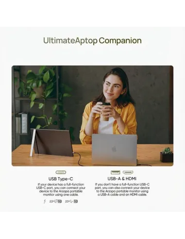 Arzopa A1T monitor portátil táctil 15,6" FHD IPS gris