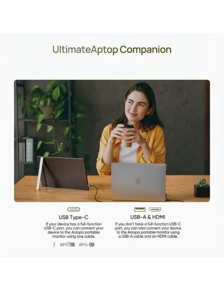 Arzopa A1T monitor portátil táctil 15,6" FHD IPS gris