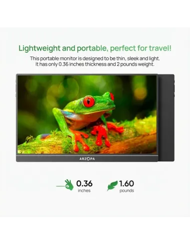 Arzopa A1T monitor portátil táctil 15,6" FHD IPS gris