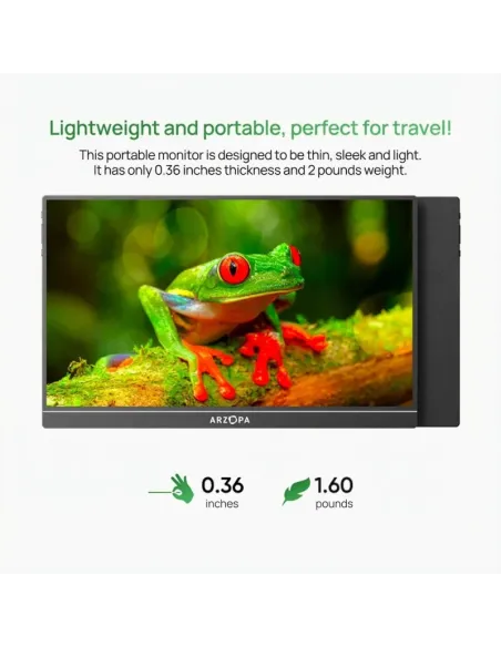 Arzopa A1T monitor portátil táctil 15,6" FHD IPS gris