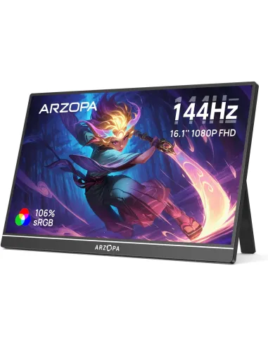 ARZOPA Z1FC monitor portátil 16,1" FHD 144Hz negro