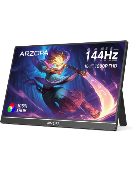 ARZOPA Z1FC monitor portátil 16,1" FHD 144Hz negro