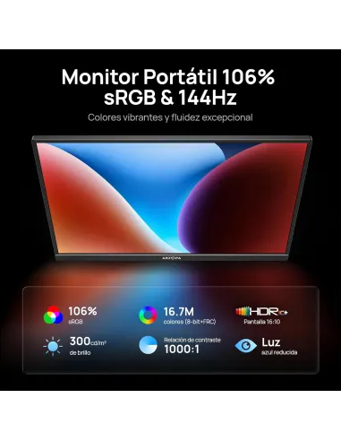 ARZOPA Z1FC monitor portátil 16,1" FHD 144Hz negro