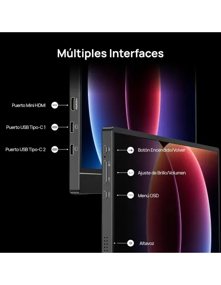 ARZOPA Z1FC monitor portátil 16,1" FHD 144Hz negro