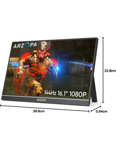 ARZOPA Z1FC monitor portátil 16,1" FHD 144Hz negro