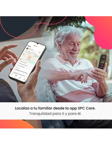 SPC Polaris Negro 4G móvil tapa SOS GPS SPC Care base USB-C