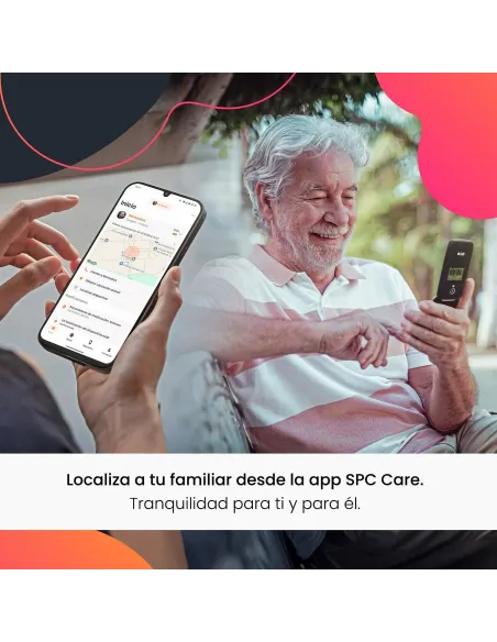 SPC Polaris Negro 4G móvil tapa SOS GPS SPC Care base USB-C