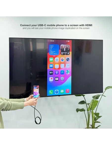 Cable Conversor Nanocable 10.15.5262 USB-C a HDMI 4K 1,8M