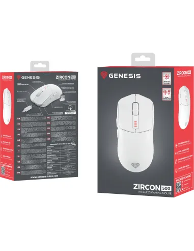 Genesis Zircon 500 G2 Blanco, ratón gaming 10000 DPI PMW3325