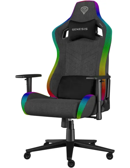 Genesis Trit 660 RGB Gris Negro silla gaming tela 2D 150 Kg