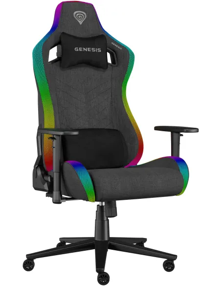 Genesis Trit 660 RGB Gris Negro silla gaming tela 2D 150 Kg