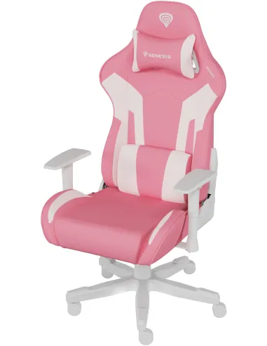 Genesis Nitro 710 Blanco Rosa: silla gaming 2D 135° y 150 kg