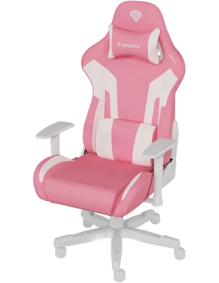 Genesis Nitro 710 Blanco Rosa: silla gaming 2D 135° y 150 kg