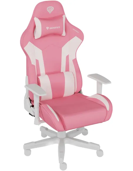 Genesis Nitro 710 Blanco Rosa: silla gaming 2D 135° y 150 kg