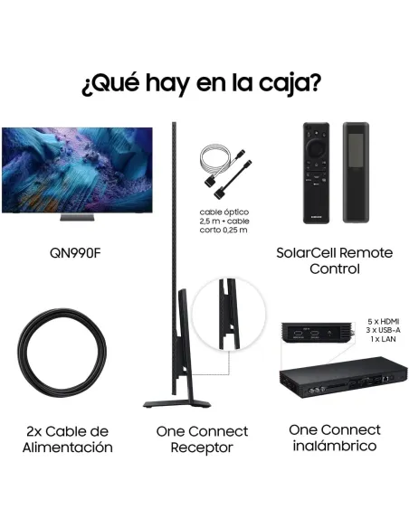 Televisión Samsung TQ85QN990FT 85" Neo QLED 8K con 5 HDMI