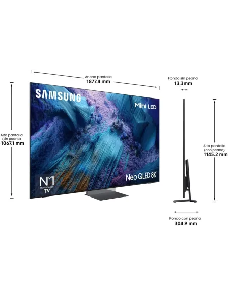 Televisión Samsung TQ85QN990FT 85" Neo QLED 8K con 5 HDMI