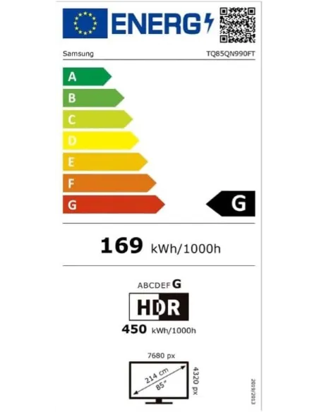 Televisión Samsung TQ85QN990FT 85" Neo QLED 8K con 5 HDMI