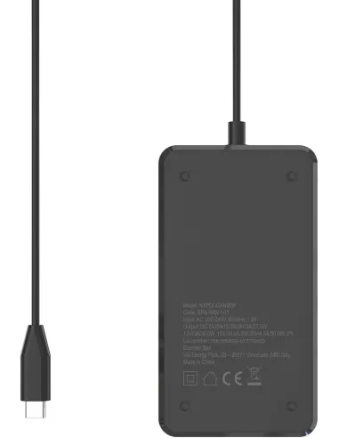Nilox NXBGAN90Wcargador GaN 65W USB-C PD compacto