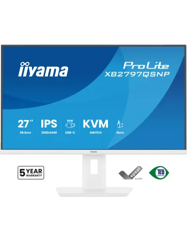 Iiyama ProLite XB2797QSNP-W1 27" QHD USB-C 96 W KVM RJ-45 Blanco