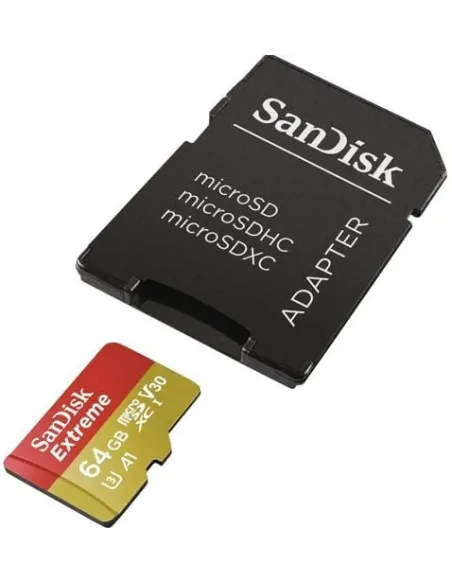SanDisk Extreme MicroSDXC 64GB UHS-I A2 V30 Clase 10 con Adaptador SD