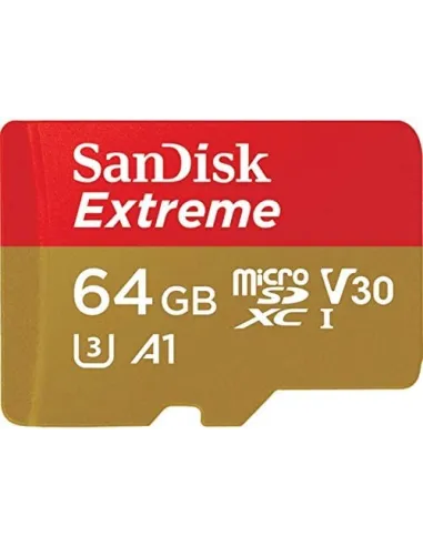 SanDisk Extreme MicroSDXC 64GB UHS-I A2 V30 Clase 10 con Adaptador SD