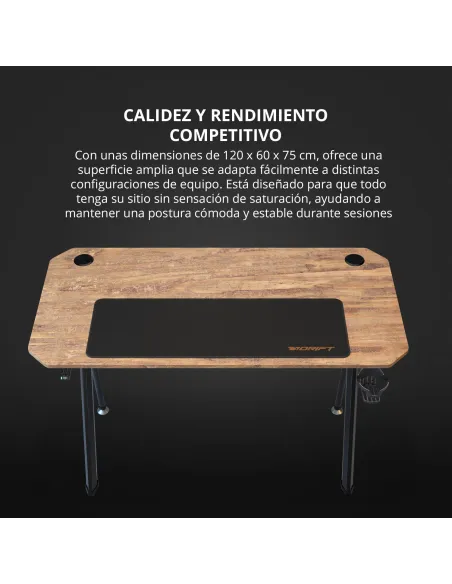 Escritorio gaming Drift DZ175 RGB Madera 120x60 con LED RGB