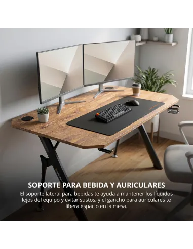 Escritorio gaming Drift DZ175 RGB Madera 120x60 con LED RGB