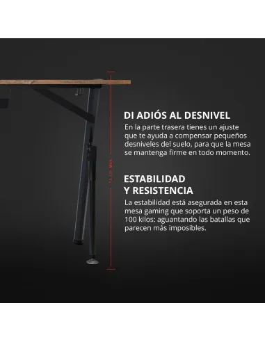 Escritorio gaming Drift DZ175 RGB Madera 120x60 con LED RGB