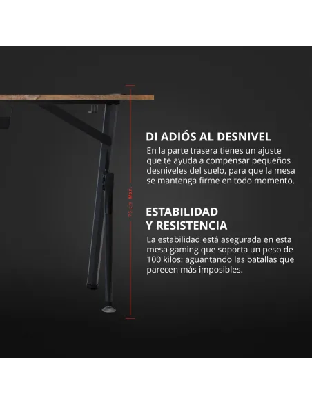 Escritorio gaming Drift DZ175 RGB Madera 120x60 con LED RGB