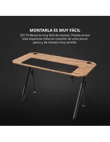 Escritorio gaming Drift DZ175 RGB Madera 120x60 con LED RGB