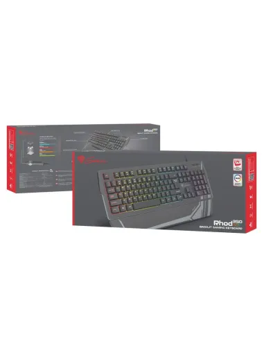 Genesis Rhod 350 RGB Negro: teclado membrana ES 104 teclas