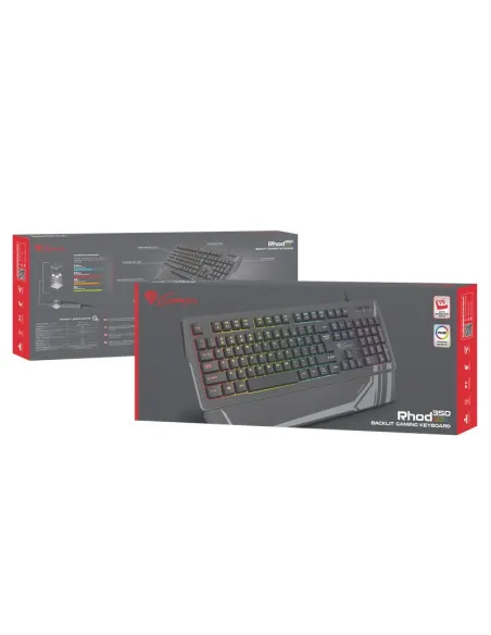 Genesis Rhod 350 RGB Negro: teclado membrana ES 104 teclas