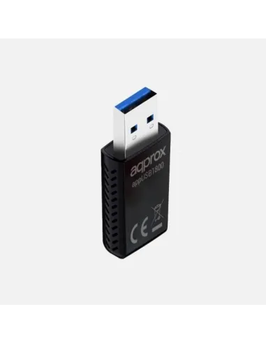 Approx APPUSB1800V2 Tarjeta de Red por USB 3.0 Wi-Fi 6 1800 Mbps Doble Banda Negra