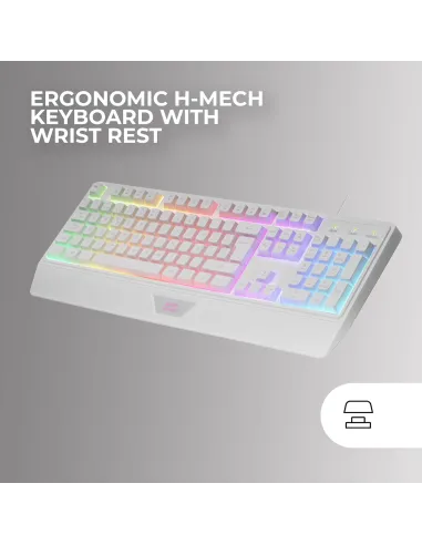 Mars Gaming MCP124WES blanco combo teclado ratón alfombrilla