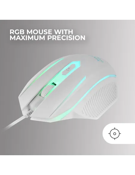 Mars Gaming MCP124WES blanco combo teclado ratón alfombrilla