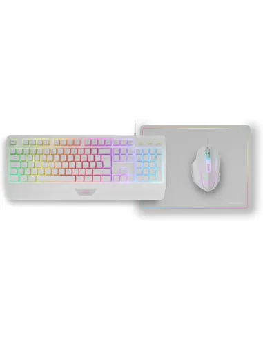 Mars Gaming MCP124WES blanco combo teclado ratón alfombrilla