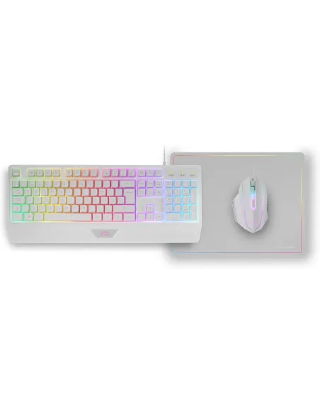 Mars Gaming MCP124WES blanco combo teclado ratón alfombrilla