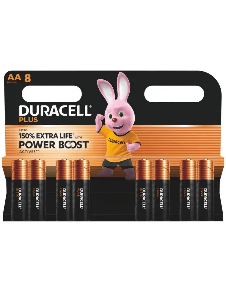 Duracell Plus AA Alcalina 1,5V Pack 8 unidades Alto Rendimiento