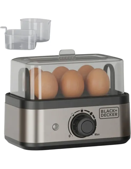 BLACK+DECKER BXKS4800E Cocedor de Huevos Eléctrico para Desayuno y Cenas Rapidas