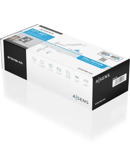 AISENS DT32TSR-441 brazo doble 17-32" blanco VESA 9 kg