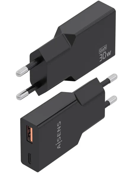 AISENS A110-1005 cargador GaN 30W USB-C + USB-A móvil