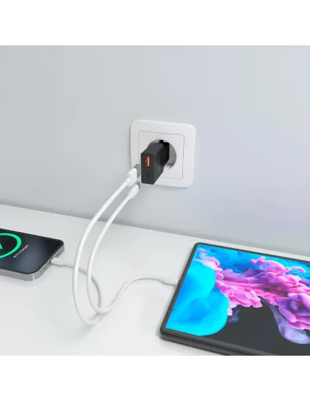 AISENS A110-1005 cargador GaN 30W USB-C + USB-A móvil