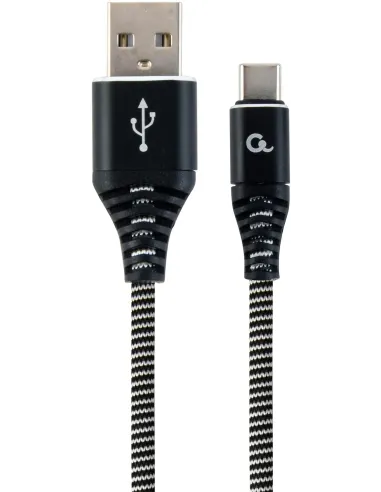 Gembird CC-USB2B-AMCM-2M-BW cable USB-A a USB-C Trenzado de 2 m