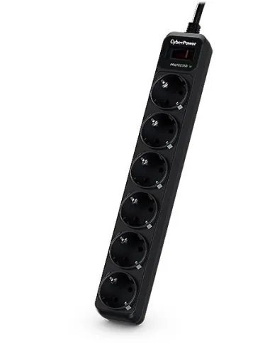 CyberPower B0620SC0-DE Regleta 6 Tomas 1.8m Negra con Interruptor