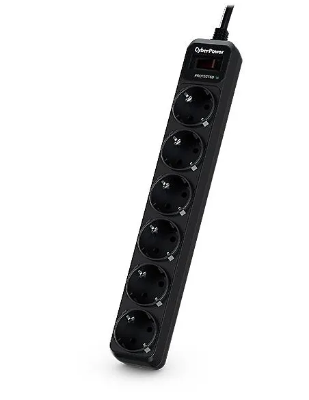 CyberPower B0620SC0-DE Regleta 6 Tomas 1.8m Negra con Interruptor